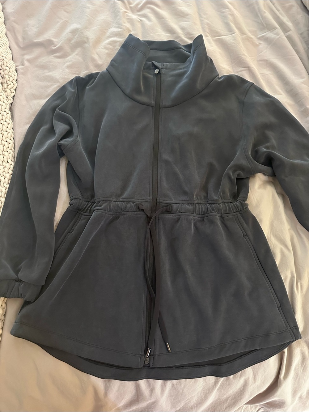 Lululemon Softstreme Zip Front Jacket Grayish Black